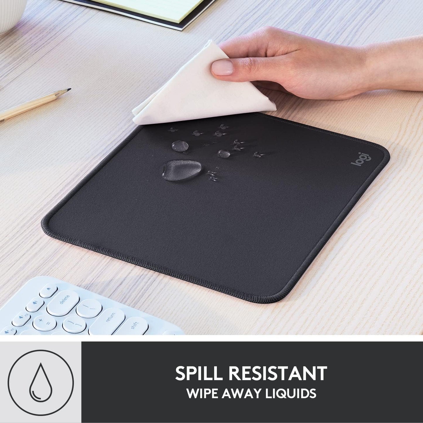 Logitech Mouse Pad - Studio Series, Computer Mouse Mat With Anti-Slip Rubber Base