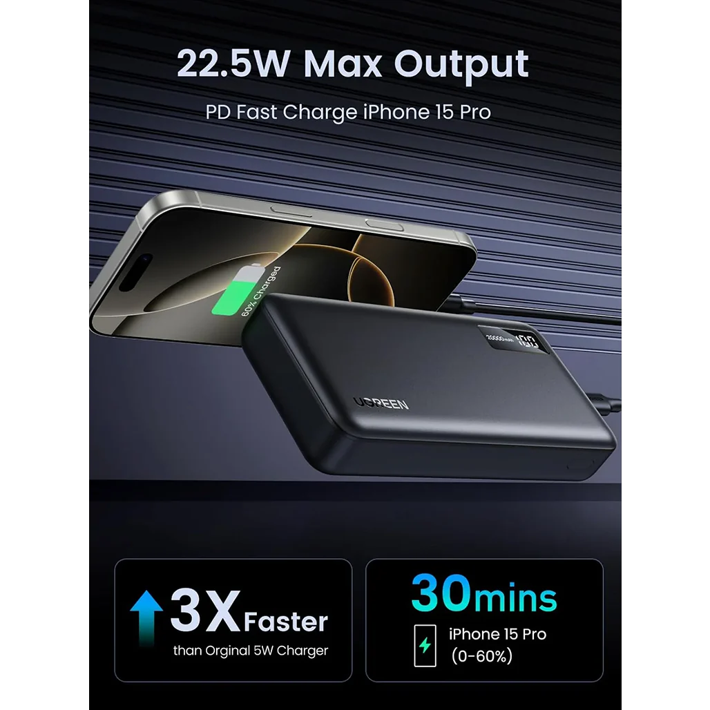 UGREEN 20000mAh Two-way Fast Charging Power Bank 25683