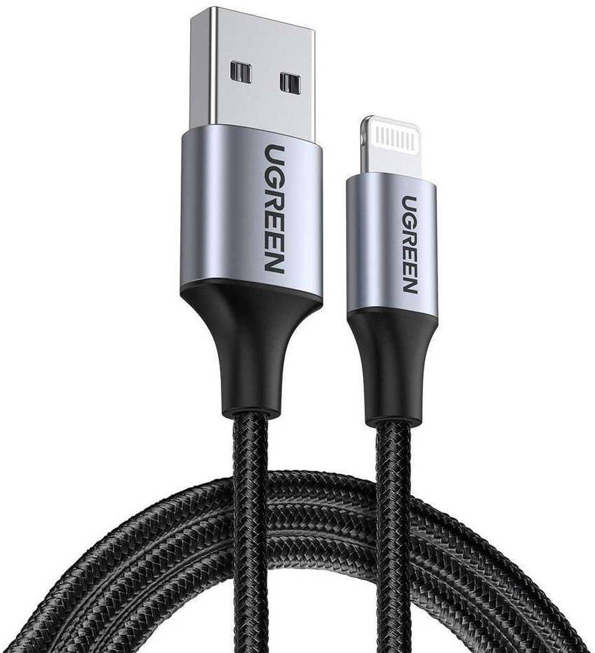 UGREEN Lightning to USB Cable Alu Case with Braided 1m (Black) 60156