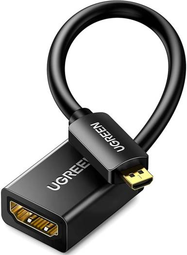 UGREEN Micro HDMI Male to HDMI Female Adapter Cable 22cm(Black) 20134