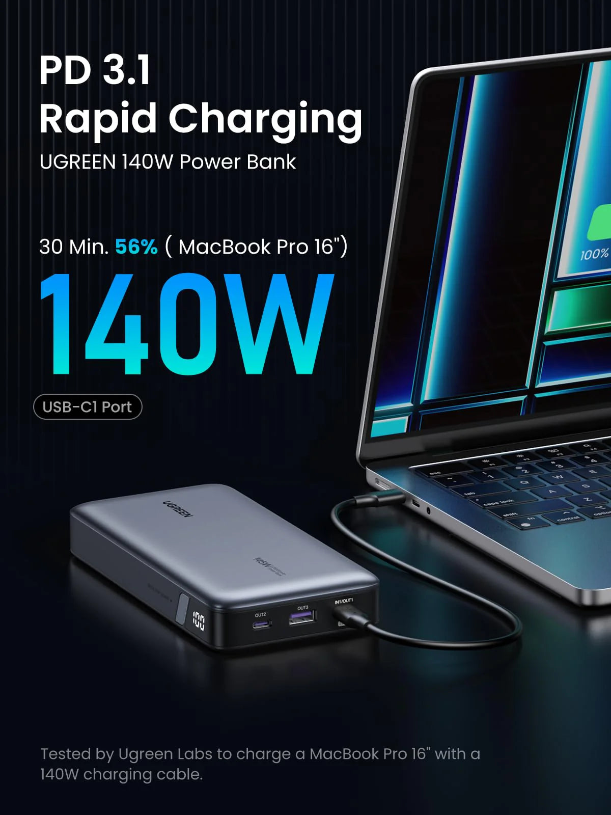 UGREEN 25000mAh 145W Two-way Fast Charging Power Bank 90597A