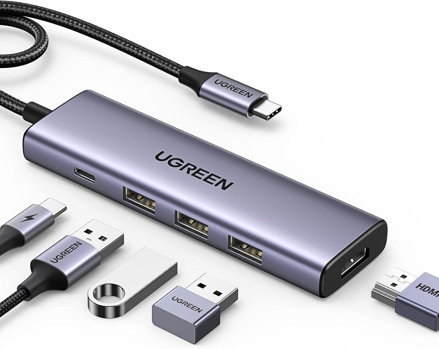 UGREEN 15596 Revodok USB C Hub 5 in 1 Multiport Adapter 4K HDMI – Cloud ...