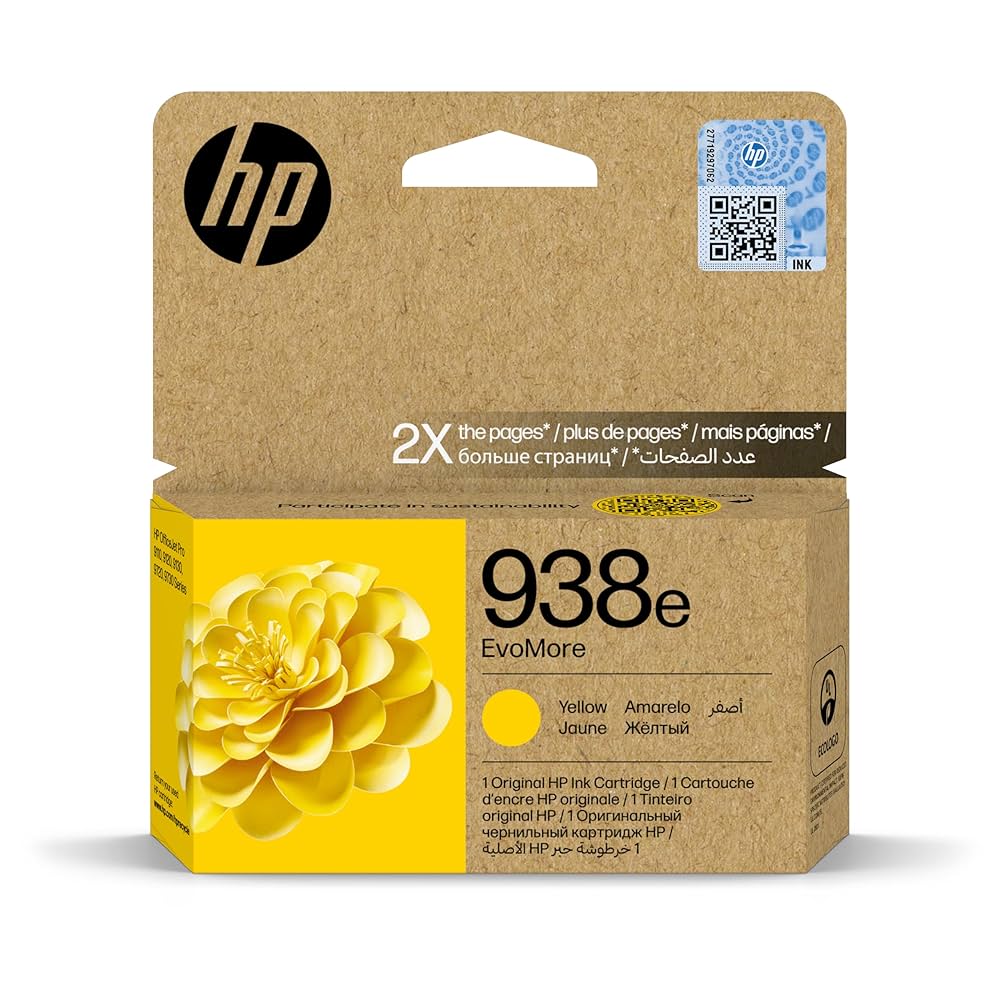 HP 938e EvoMore Yellow Original Ink Cartridge 4S6Y1PE