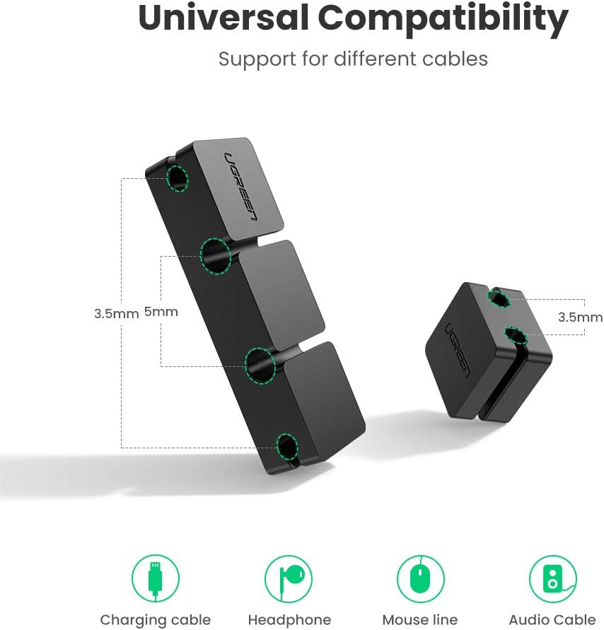 UGREEN Cable Holder Clips (3+1 Combination) (Black) 70585