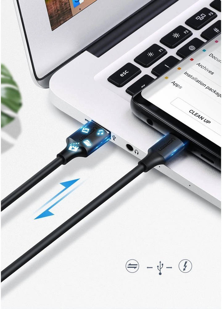 UGREEN USB-A 2.0 to USB-C Cable Nickel Plating 1m (Black) 60116