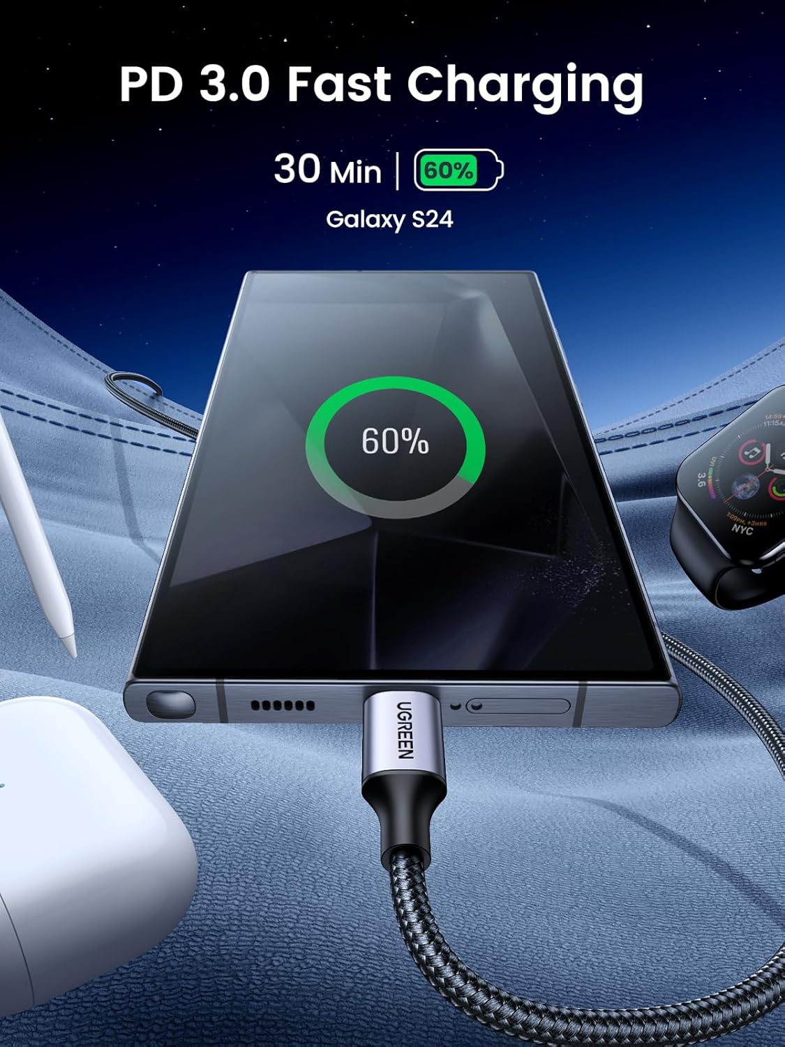 UGREEN 60W USB C to USB C Charger Cable 50149