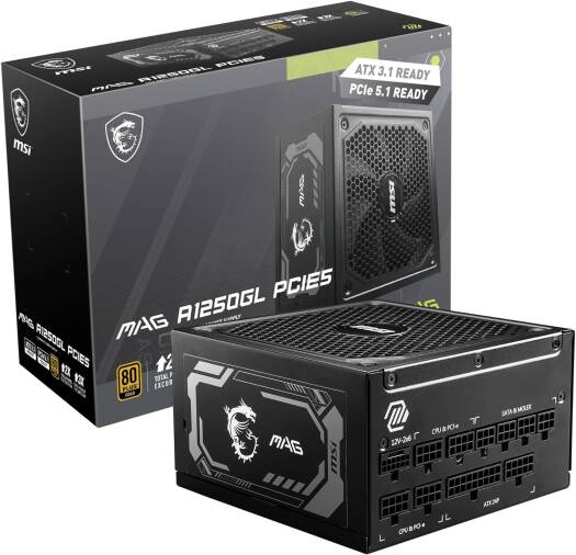 MSI MAG A1250GL PCIE5 Fully Modular Power Supply 306-7ZP9A18-CE0 