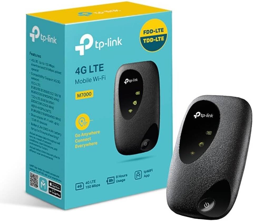 TP-Link 4G LTE Travel Mi-Fi Hotspot, 10 Device Connection M7200