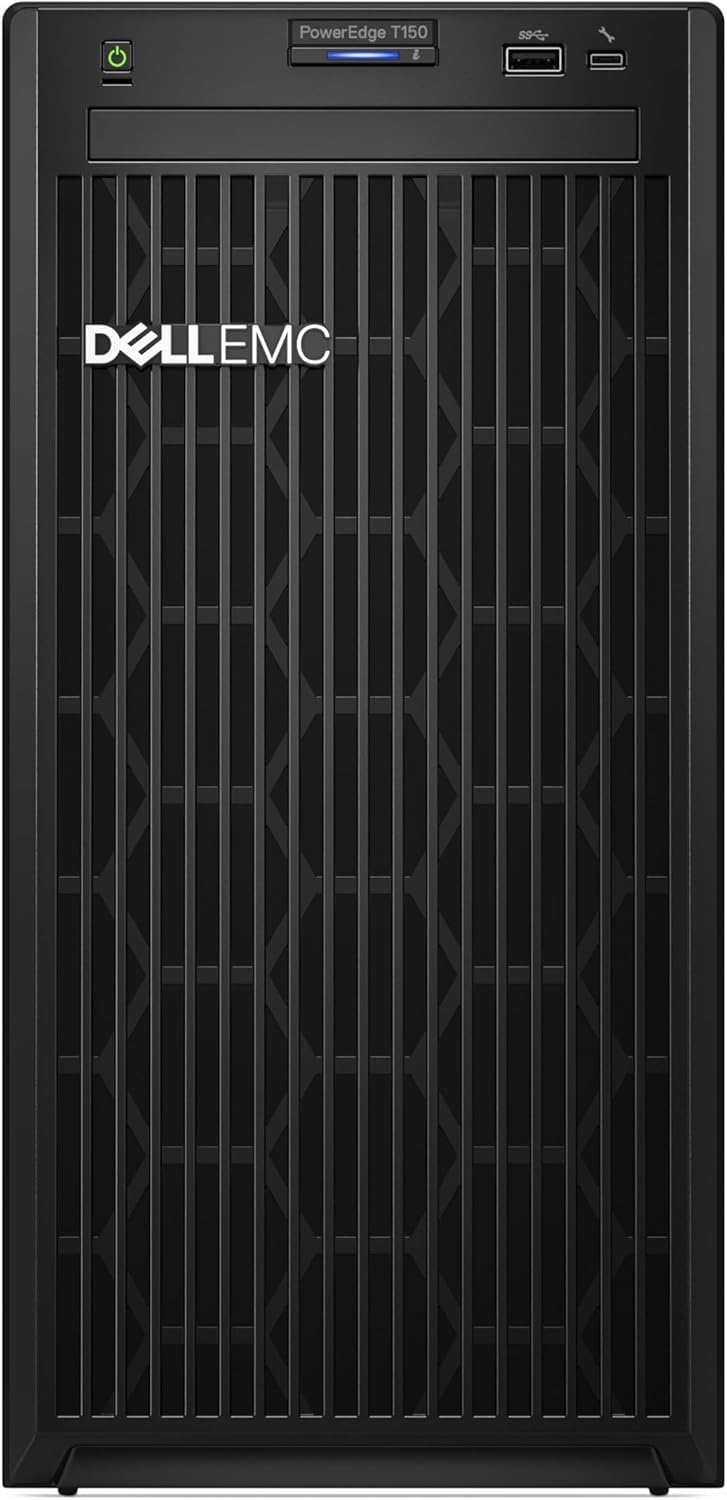 T150 Server Rear View Dell PowerEdge T150 Tower Server, Intel Pentium G6405T, 16GB UDIMM ...