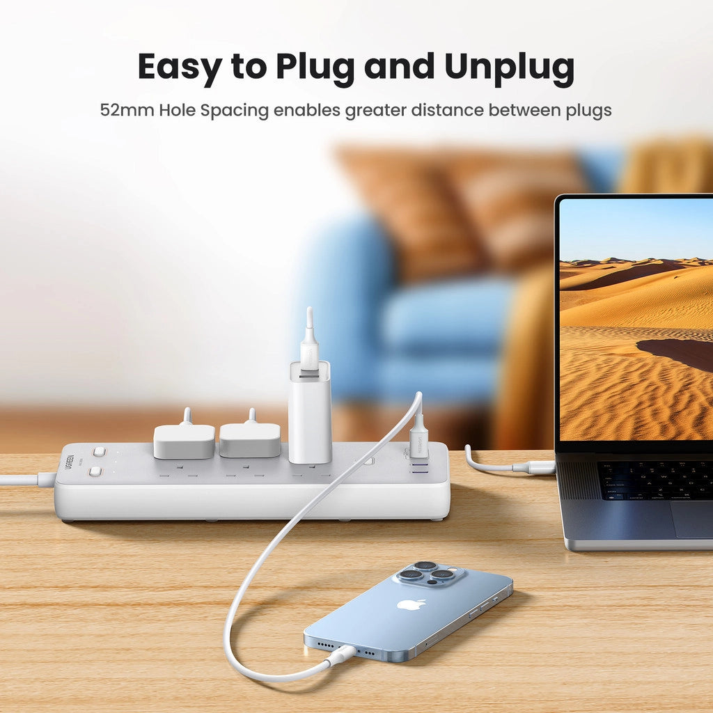 UGREEN 65W 6-Outlet Surge Protector (2C2A)      35011