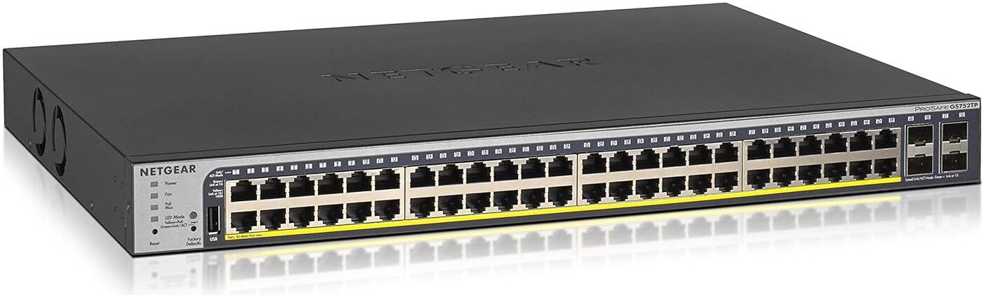 NETGEAR 52-Port PoE Gigabit Ethernet Smart Switch GS752TP-200AJS