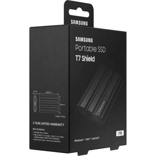 Samsung T7 Shield 1TB Portable External SSD MU-PE1T0S/WW