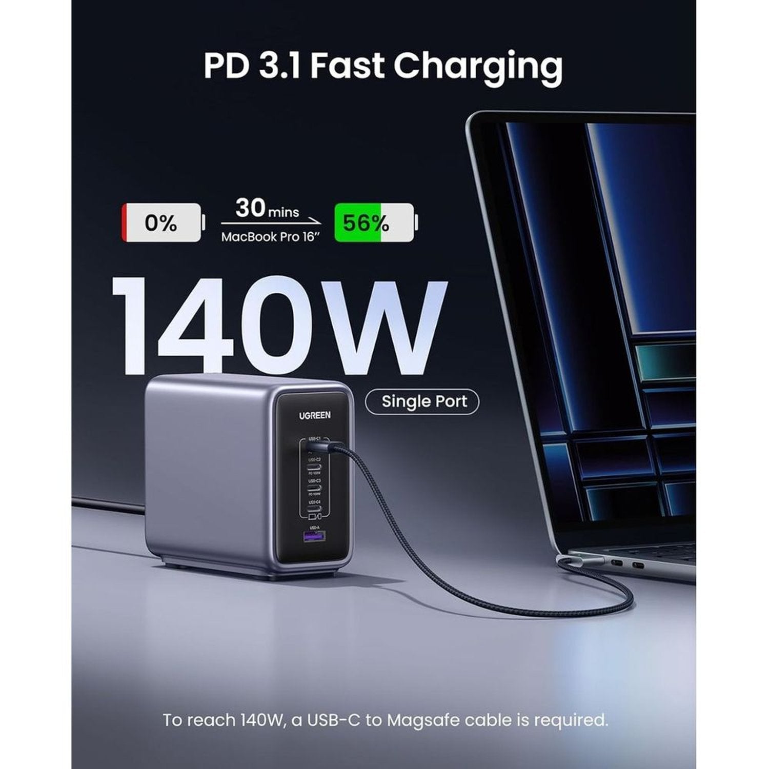 UGREEN Nexode 300W 5-Port PD GaN Fast Charger UK 90904B