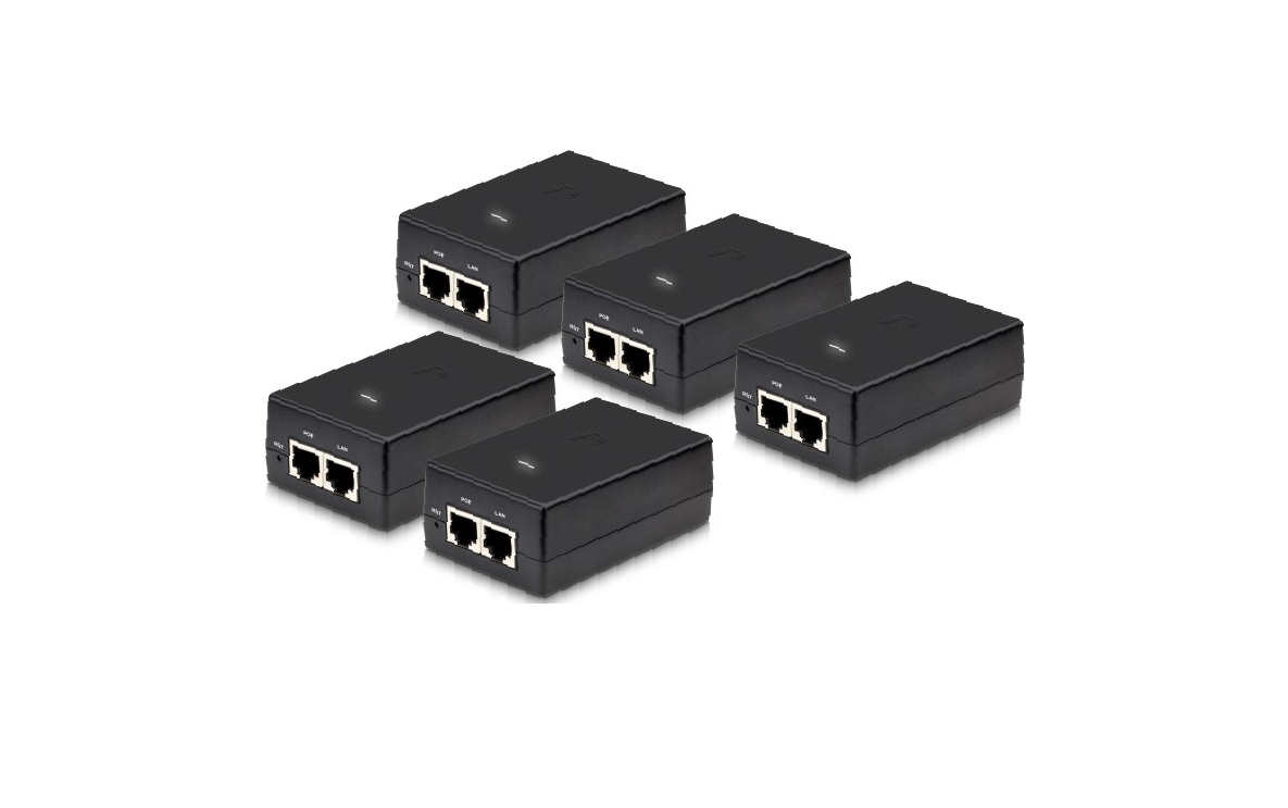 Ubiquiti Networks PoE Injector Adapter, 24VDC, 12W 5-Pack | POE-24-12W-G-5 Pack
