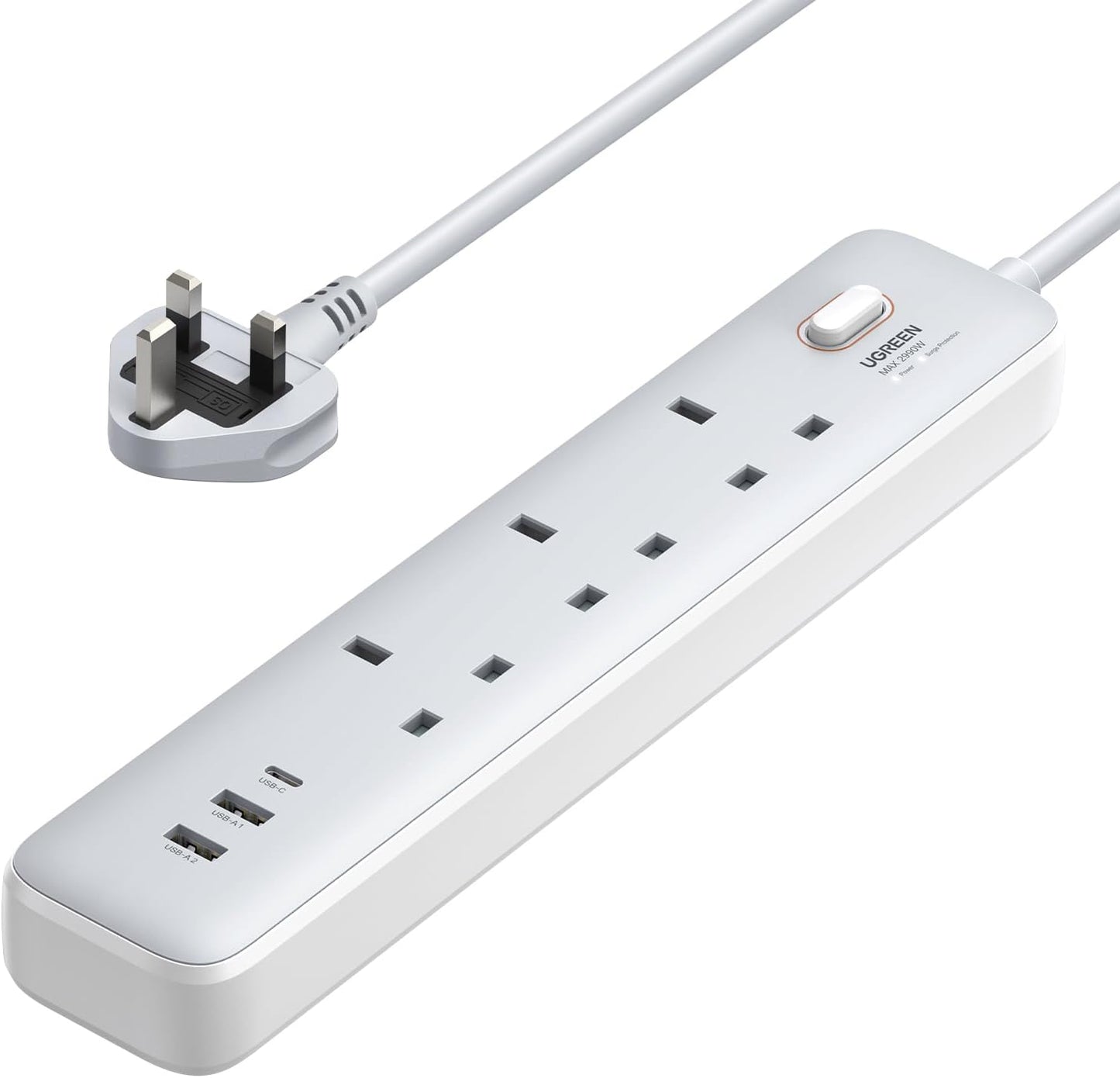 UGREEN 30W 3 AC Power Strip with Master Switch (2A1C)  15461