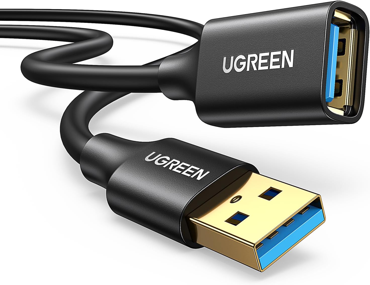 UGREEN USB-A Male to USB-A Female Extension Cable Black 1m 10368