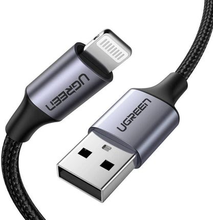 UGREEN Lightning to USB Cable Alu Case with Braided  1m (Black) 60156