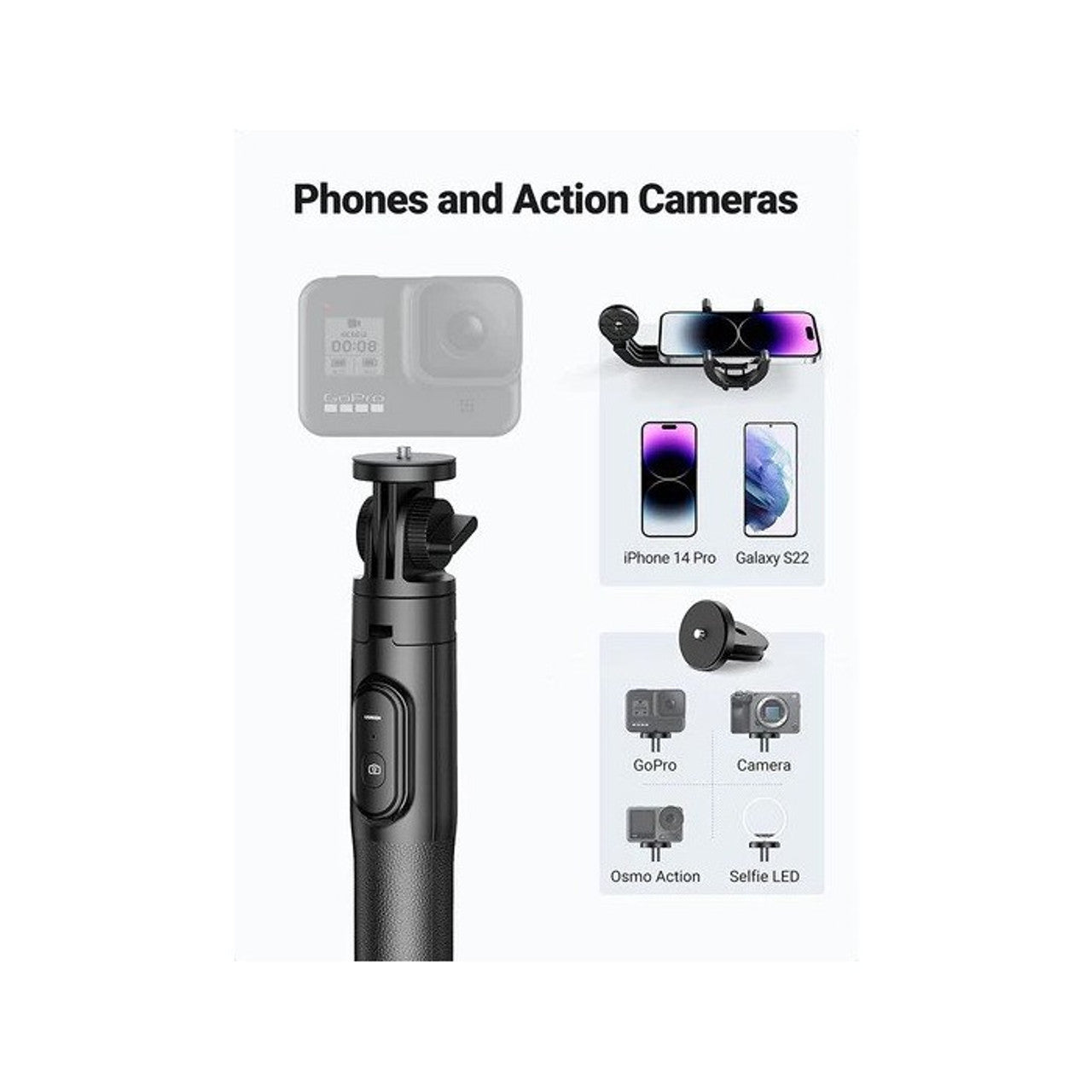 UGREEN Selfie Stick Tripod with Bluetooth Remote 15062