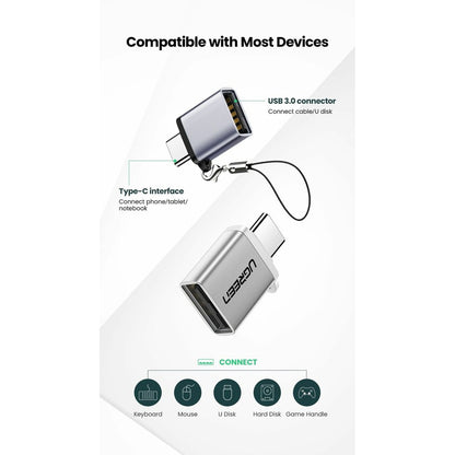 UGREEN Type C to USB 3.0 A Adapter Cable with Lanyard (Space Gray) 50283