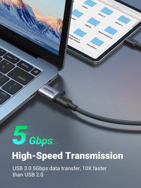 UGREEN Type C to USB 3.0 A Adapter Cable with Lanyard (Space Gray) 50283