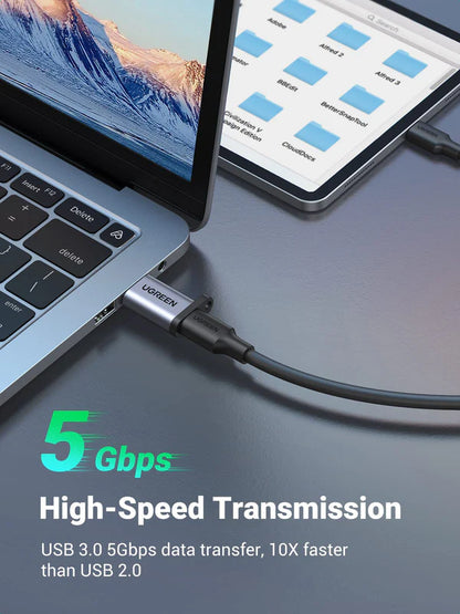 UGREEN Type C to USB 3.0 A Adapter Cable with Lanyard (Space Gray) 50283
