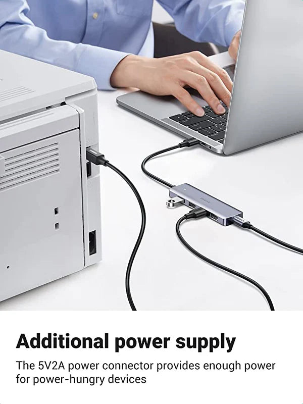 UGREEN 4-Port USB3.0 Hub with USB-C Power Supply 50985