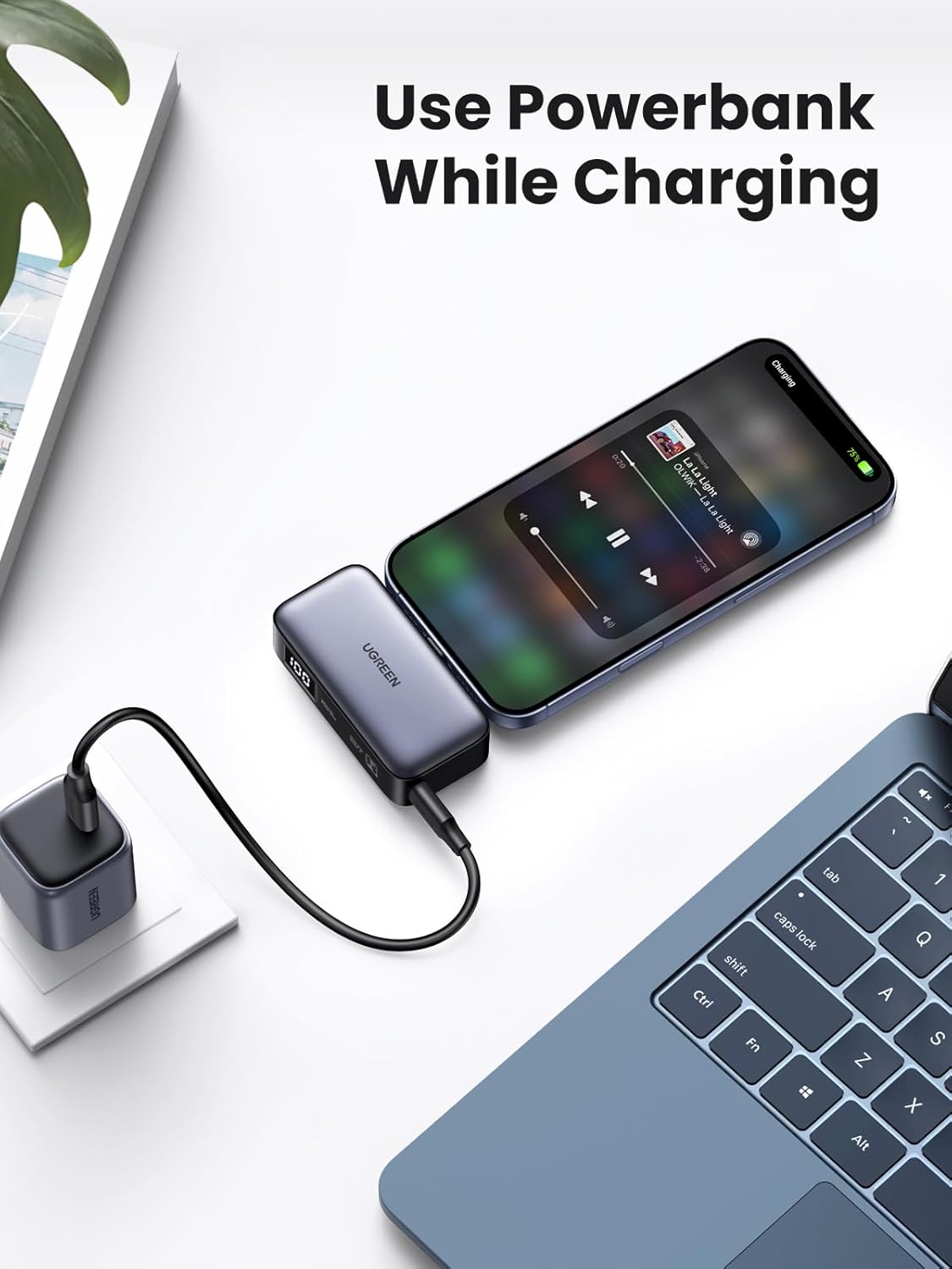UGREEN 5000mAh Power Bank with Built-in USB-C Connector  35338