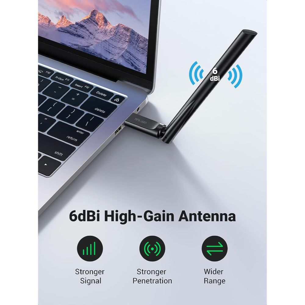 UGREEN AC650 High-Gain Dual Band Wireless USB Adapter 90339